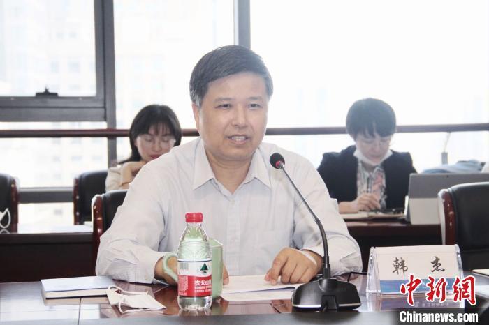 浙江省商务厅副厅长、一级巡视员、浙江省交易团团长韩杰发言。浙江省商务厅 供图